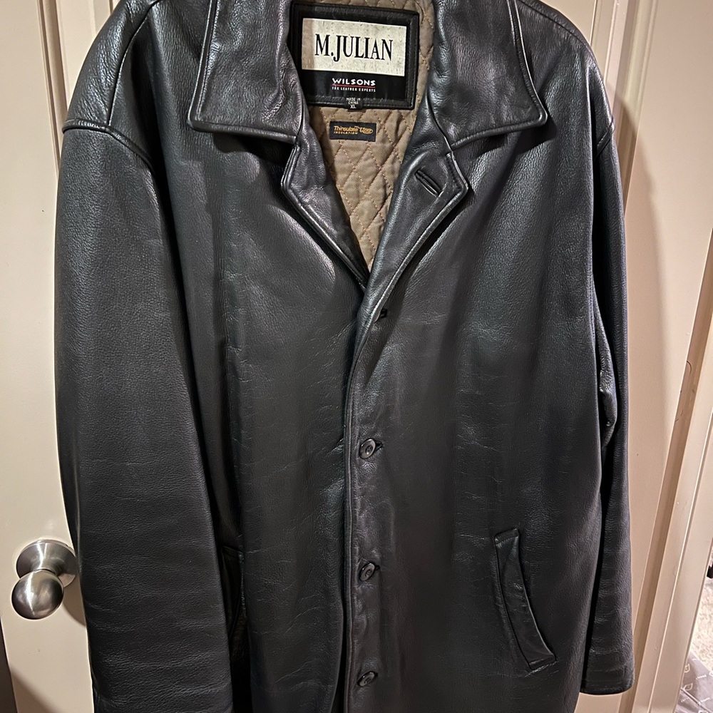 Wilsons Leather Black Trench Coat